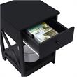 Convenience Concepts Oxford One-Drawer End Table in Black Wood Finish