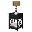 Convenience Concepts Oxford One-Drawer End Table in Black Wood Finish