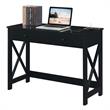 Convenience Concepts Oxford 42-Inch Desk with Charging Station in Black Wood
