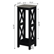 Convenience Concepts Oxford Tall Plant Stand in Black Wood and Faux Cement Top