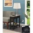 American Heritage Flip Top End Table with Charging Station in Black Wood Finish