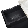 American Heritage Flip Top End Table with Charging Station in Black Wood Finish