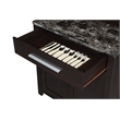 Sawyer Wine Bar with Cabinet in Black Faux Marble and Espresso Wood Finish