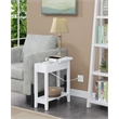 American Heritage Flip-Top End Table with Charging Station in White Wood Finish