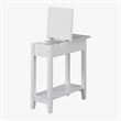 American Heritage Flip-Top End Table with Charging Station in White Wood Finish