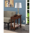American Heritage Flip-Top End Table with Charging Station in Espresso Wood