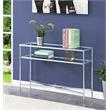 Convenience Concepts Tudor Console Table in Clear Glass and Chrome Metal Frame