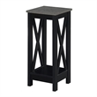 Convenience Concepts Oxford Plant Stand in Black Wood Finish with Gray Top