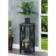 Convenience Concepts Oxford Plant Stand in Black Wood Finish with Gray Top