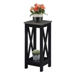 Convenience Concepts Oxford Plant Stand in Black Wood Finish with Gray Top