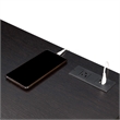 Convenience Concepts Newport Two-Drawer Desk with Charging Station in Black Wood