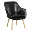 Convenience Concepts Charlotte Accent Chair in Blue Linen Fabric with Wood Legs