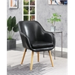 Convenience Concepts Charlotte Accent Chair in Blue Linen Fabric with Wood Legs