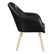Convenience Concepts Charlotte Accent Chair in Blue Linen Fabric with Wood Legs