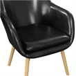Convenience Concepts Charlotte Accent Chair in Blue Linen Fabric with Wood Legs