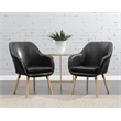 Convenience Concepts Charlotte Accent Chair in Blue Linen Fabric with Wood Legs
