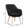 Convenience Concepts Charlotte Accent Chair in Black Linen Fabric with Wood Legs