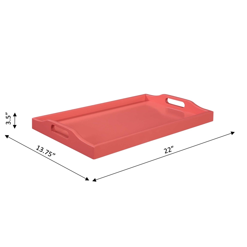 Convenience Concepts Designs2Go Serving Tray in Orange Wood Finish