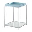 Convenience Concepts Palm Beach End Table in Clear Glass and Chrome Metal Frame