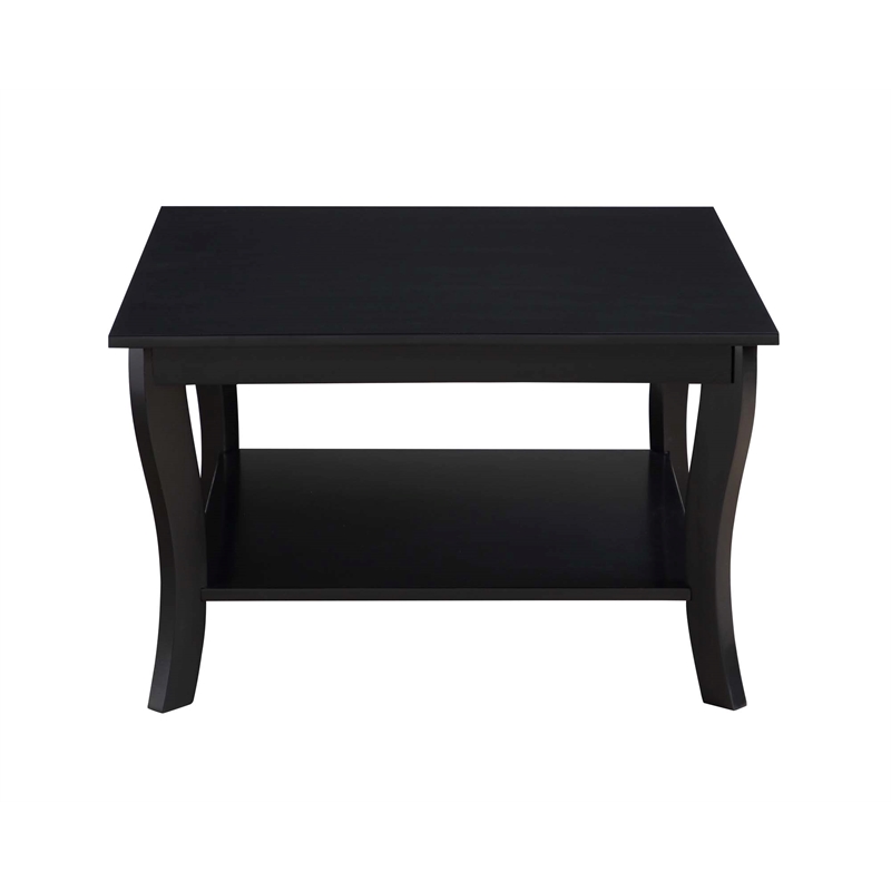 Convenience Concepts American Heritage Square Coffee Table in Black Wood Finish