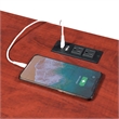 Designs2Go Trestle Desk with Charging Station in Cherry Wood Finish with Shelves