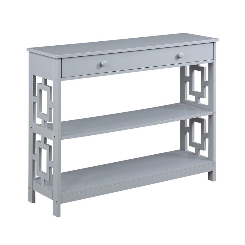 Convenience Concepts Town Square One-Drawer Console Table in Gray Wood Finish