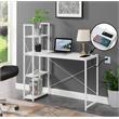 Designs2Go Office Workstation with Charging Station and Shelves in White Wood