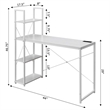 Designs2Go Office Workstation with Charging Station and Shelves in White Wood