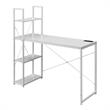 Designs2Go Office Workstation with Charging Station and Shelves in White Wood