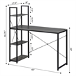 Designs2Go Office Workstation with Charging Station and Shelves in Gray Wood