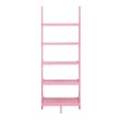 American Heritage Bookshelf Ladder with Five Tiers in Bright Pink Wood Finish