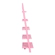 American Heritage Bookshelf Ladder with Five Tiers in Bright Pink Wood Finish