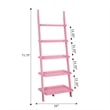 American Heritage Bookshelf Ladder with Five Tiers in Bright Pink Wood Finish