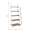 American Heritage Bookshelf Ladder with Five Tiers in Caramel Wood Finish