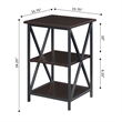 Convenience Concepts Tucson End Table with Shelves in Espresso Wood Finish