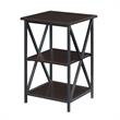 Convenience Concepts Tucson End Table with Shelves in Espresso Wood Finish