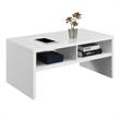 Northfield Admiral Deluxe Coffee Table with Shelves in White Wood Finish