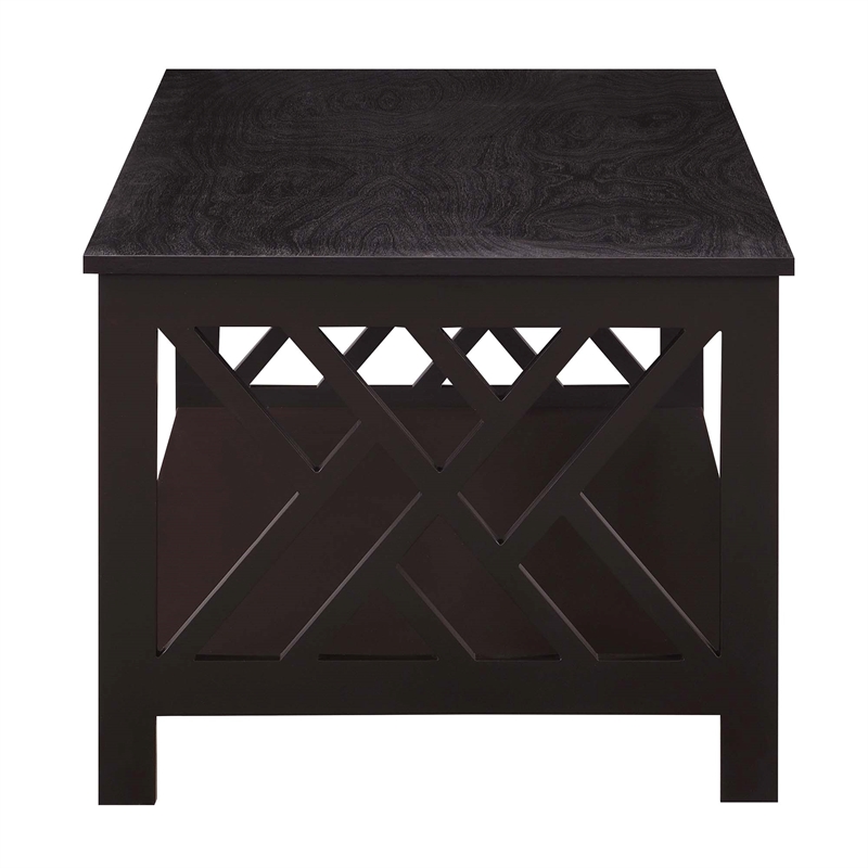 Convenience Concepts Titan Coffee Table with Shelf in Espresso Wood Finish