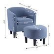 Take-a-Seat Churchill Accent Chair with Ottoman in Blue Fabric