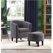 Take-a-Seat Churchill Accent Chair with Ottoman in Gray Microfiber Fabric