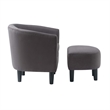 Take-a-Seat Churchill Accent Chair with Ottoman in Gray Microfiber Fabric