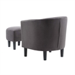 Take-a-Seat Churchill Accent Chair with Ottoman in Gray Microfiber Fabric