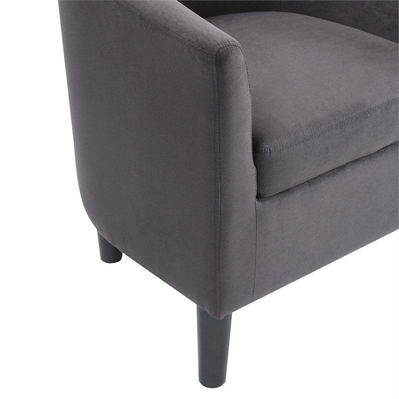 Take-a-Seat Churchill Accent Chair with Ottoman in Gray Microfiber Fabric
