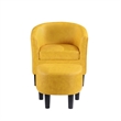 Take-a-Seat Churchill Accent Chair with Ottoman in Yellow Faux Leather Fabric
