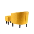Take-a-Seat Churchill Accent Chair with Ottoman in Yellow Faux Leather Fabric
