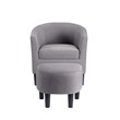 Take-a-Seat Churchill Accent Chair with Ottoman in Cement Gray Linen Fabric