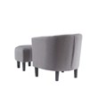 Take-a-Seat Churchill Accent Chair with Ottoman in Cement Gray Linen Fabric