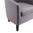 Take-a-Seat Churchill Accent Chair with Ottoman in Cement Gray Linen Fabric