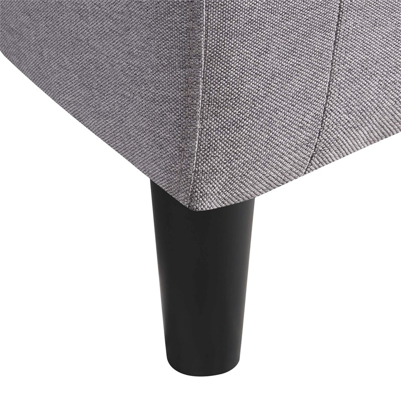 Take-a-Seat Churchill Accent Chair with Ottoman in Cement Gray Linen Fabric