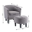Take-a-Seat Churchill Accent Chair with Ottoman in Cement Gray Linen Fabric